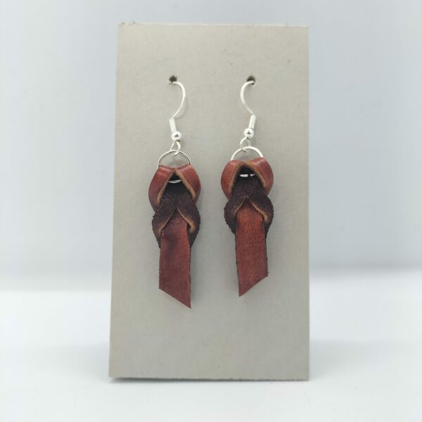 Boucles d'oreilles bloodknot cognac