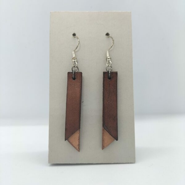Boucles d'oreilles bicolores noisette/naturel