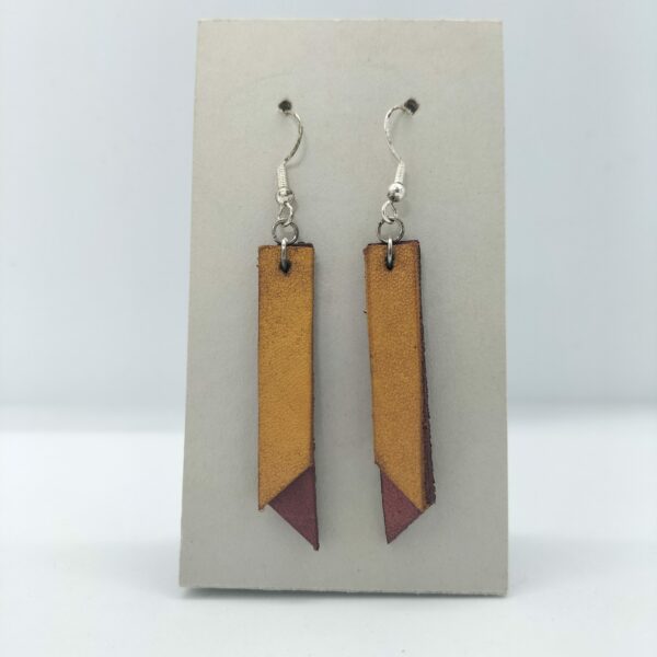 Boucles d'oreilles bicolores jaune/rouge