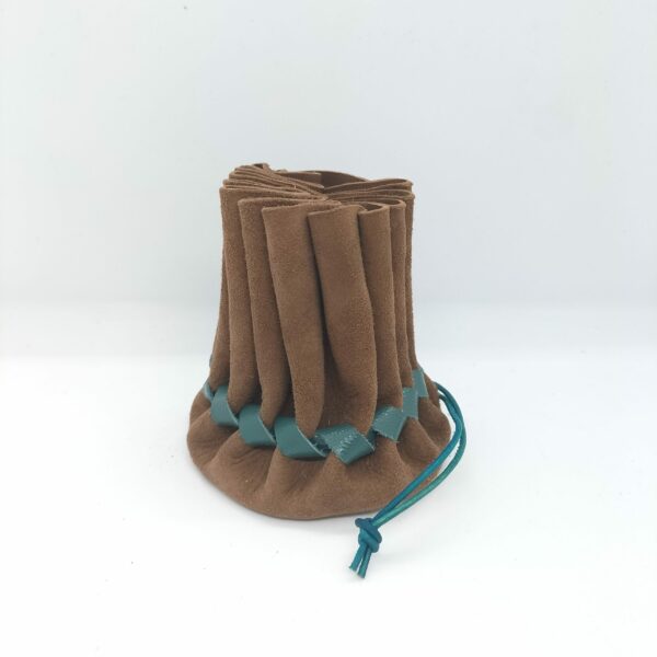 Grande bourse marron et turquoise