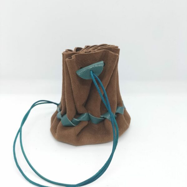 Grande bourse marron et turquoise – Image 2